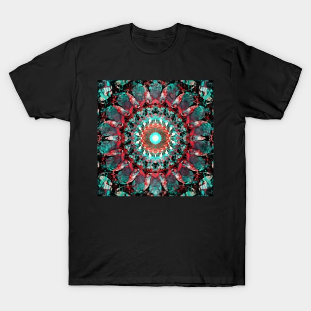 Poinsettia Abstract T-Shirt by perkinsdesigns